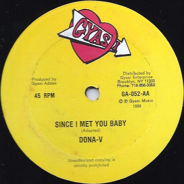Donna V : Love Melodies / Since I Met You Baby (12")