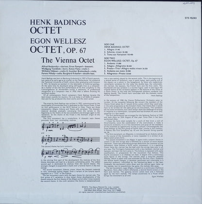 Henk Badings, Egon Wellesz / Wiener Oktett : Octet / Octet, Op. 67 (LP, Album, RE)