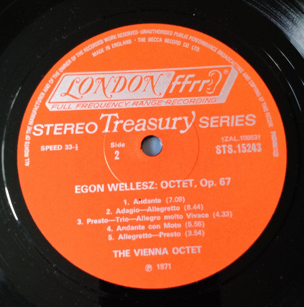 Henk Badings, Egon Wellesz / Wiener Oktett : Octet / Octet, Op. 67 (LP, Album, RE)