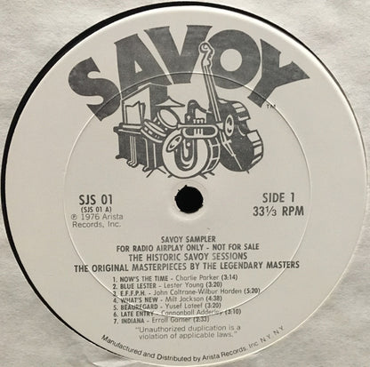 Various : The Historic Savoy Sessions. The Original Masterpieces By The Legendary Masters (Savoy Sampler) (LP, Comp, Promo)