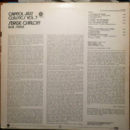 Serge Chaloff : Blue Serge (LP, Album, Mono, RE, Yel)