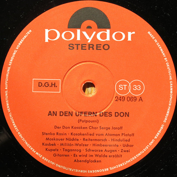 Don Kosaken Chor Serge Jaroff : An Den Ufern Des Don (28 Beliebte Russische Volksweisen) (LP)