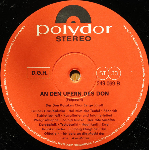 Don Kosaken Chor Serge Jaroff : An Den Ufern Des Don (28 Beliebte Russische Volksweisen) (LP)