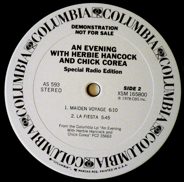 Herbie Hancock & Chick Corea : An Evening With Herbie Hancock & Chick Corea- Special Radio Edition (12", EP, Promo)