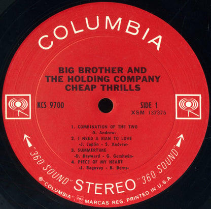 Big Brother & The Holding Company : Cheap Thrills (LP, Album, Ter)