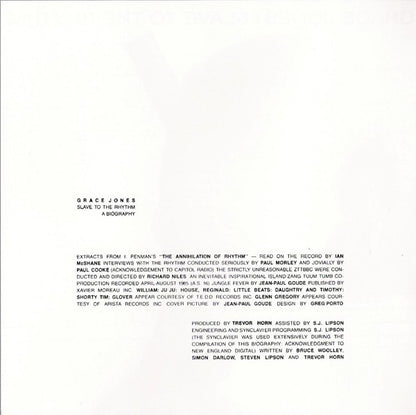 Grace Jones : Slave To The Rhythm (CD, Album, RE)