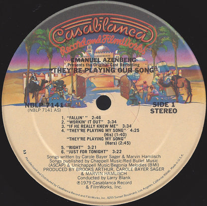 Robert Klein, Lucie Arnaz, Marvin Hamlisch, Carole Bayer Sager : The Original Cast Recording of "They're Playing Our Song" (LP, Album, 53 )