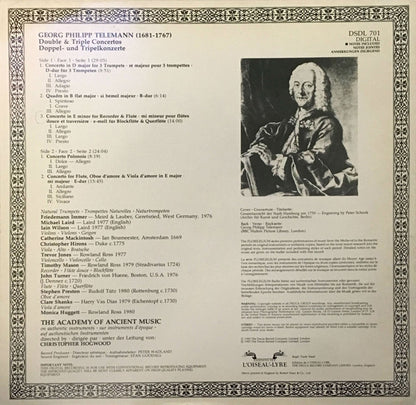 Georg Philipp Telemann - The Academy Of Ancient Music, Christopher Hogwood : Double & Triple Concertos (LP, Album)