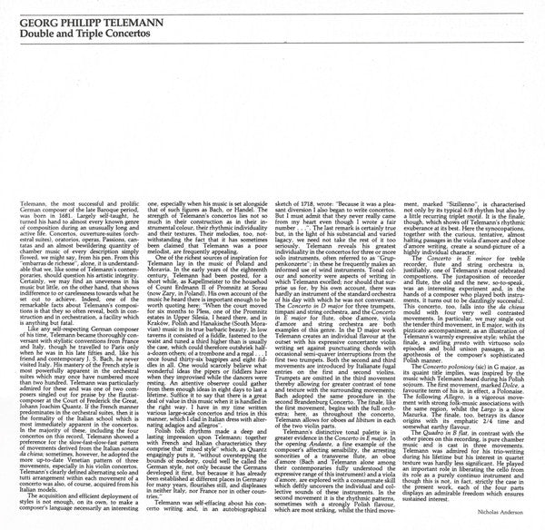 Georg Philipp Telemann - The Academy Of Ancient Music, Christopher Hogwood : Double & Triple Concertos (LP, Album)