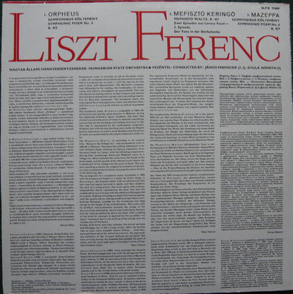 Franz Liszt, Hungarian State Opera Orchestra : Orpheus - Mephisto Waltz - Mazeppa (LP, Album, Ora)