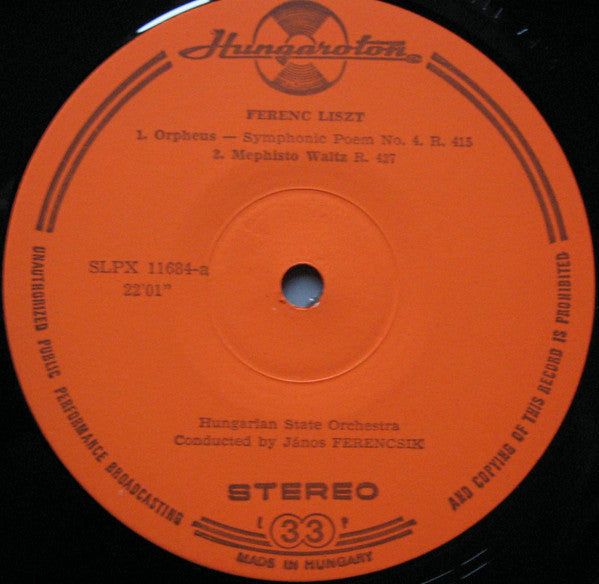 Franz Liszt, Hungarian State Opera Orchestra : Orpheus - Mephisto Waltz - Mazeppa (LP, Album, Ora)