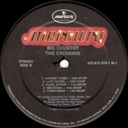 Big Country : The Crossing (LP, Album, 53 )