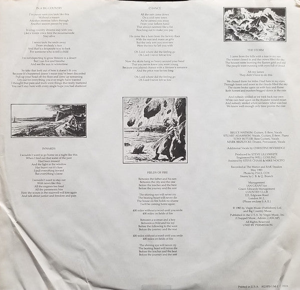 Big Country : The Crossing (LP, Album, 53 )