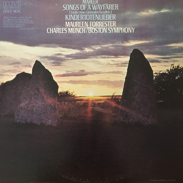 Gustav Mahler : Song Of A Wayfarer - Kindertotenlieder (LP, RE)