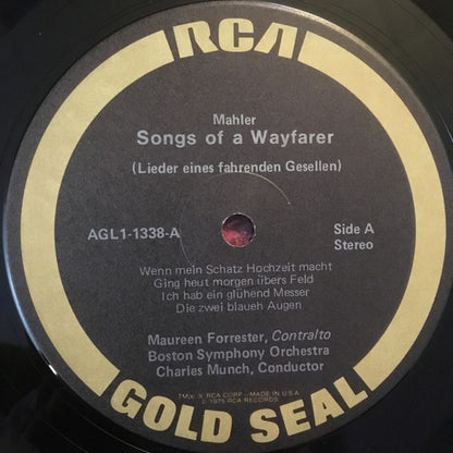Gustav Mahler : Song Of A Wayfarer - Kindertotenlieder (LP, RE)