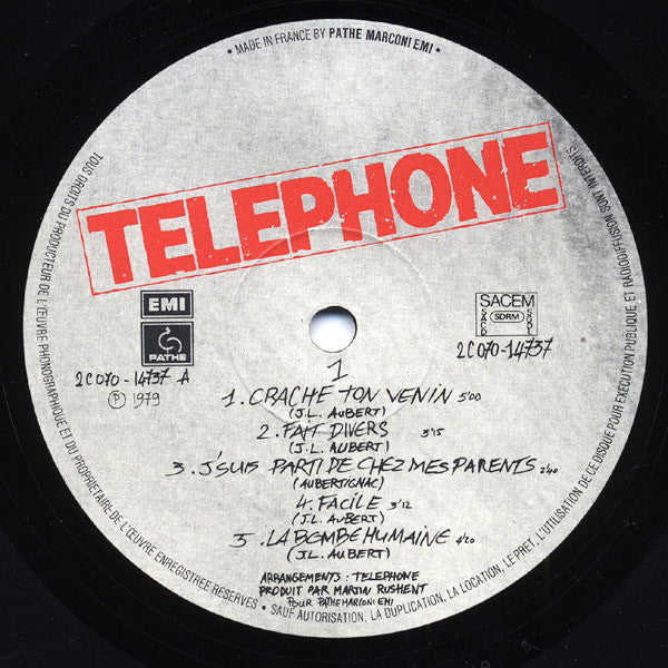 Téléphone : Crache Ton Venin (LP, Album, Unc)