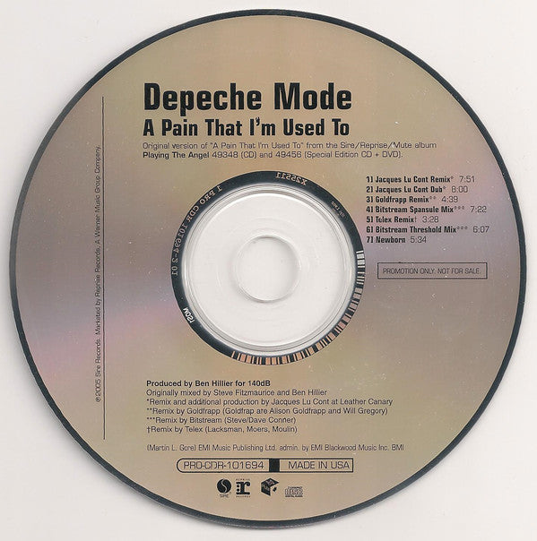 Depeche Mode : A Pain That I'm Used To (CD, Single, Promo)