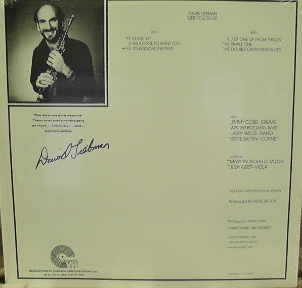 David Liebman : "Lieb": Close-Up (LP, RE)