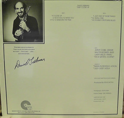 David Liebman : "Lieb": Close-Up (LP, RE)