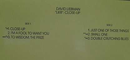 David Liebman : "Lieb": Close-Up (LP, RE)
