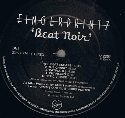 Fingerprintz (2) : Beat Noir (LP, Album, Tow)