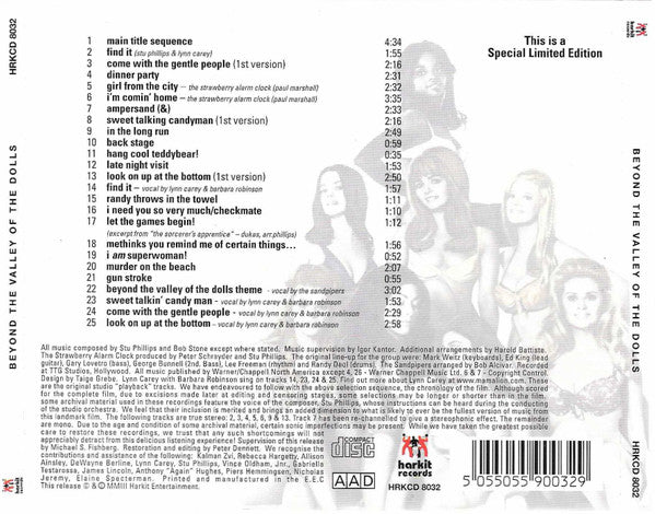 Stu Phillips : Beyond The Valley Of The Dolls - The Original Soundtrack (CD, Album, Ltd, RE)