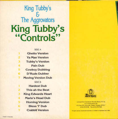 King Tubby's* & The Aggrovators : King Tubby's "Controls" (LP, Album)