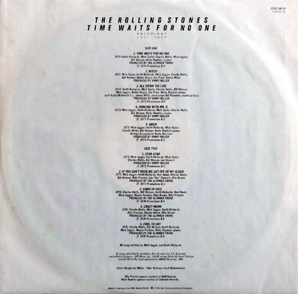 The Rolling Stones : Time Waits For No One - Anthology 1971-1977 (LP, Comp)