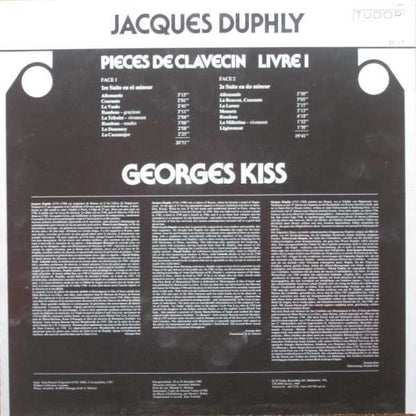 Jacques Duphly / Georges Kiss : Pièces De Clavecin Livre I (LP, Album)