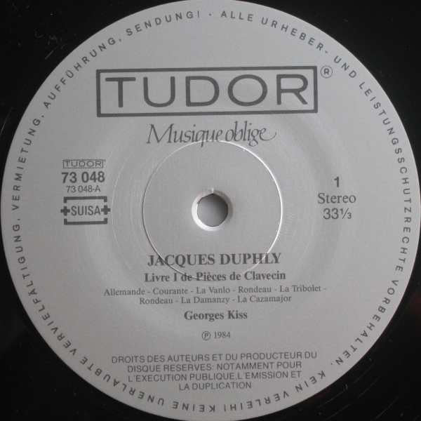 Jacques Duphly / Georges Kiss : Pièces De Clavecin Livre I (LP, Album)