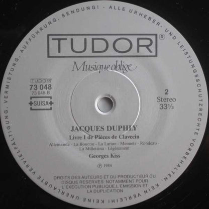 Jacques Duphly / Georges Kiss : Pièces De Clavecin Livre I (LP, Album)