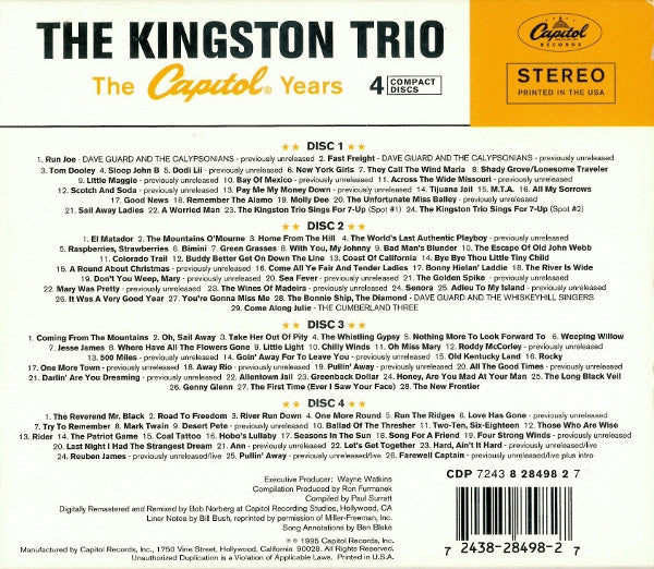 Kingston Trio : The Capitol Years (4xCD, Comp + Box)