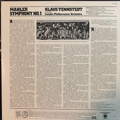 Gustav Mahler, Klaus Tennstedt, The London Philharmonic Orchestra : Mahler Symphony No. 1 (LP, Quad)