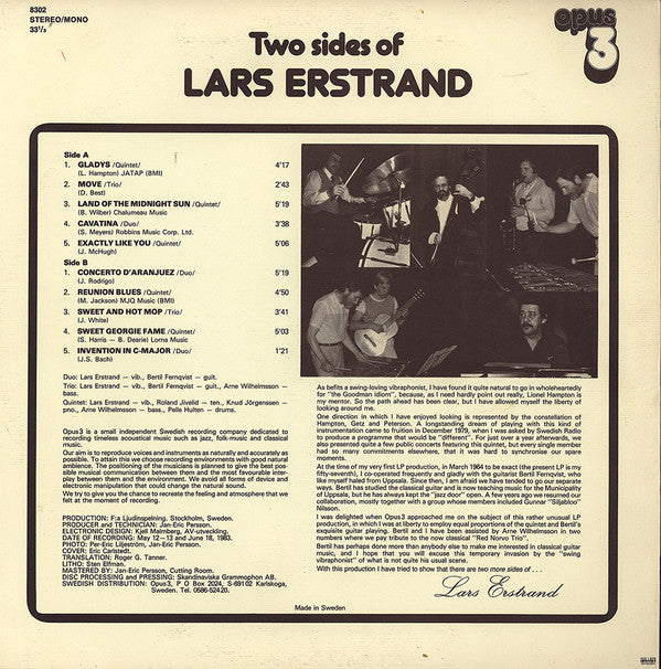 Lars Erstrand : Two Sides Of Lars Erstrand (LP, Album)