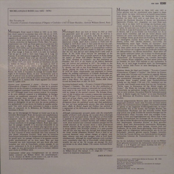 Michelangelo Rossi, Emer Buckley : Toccates (LP)