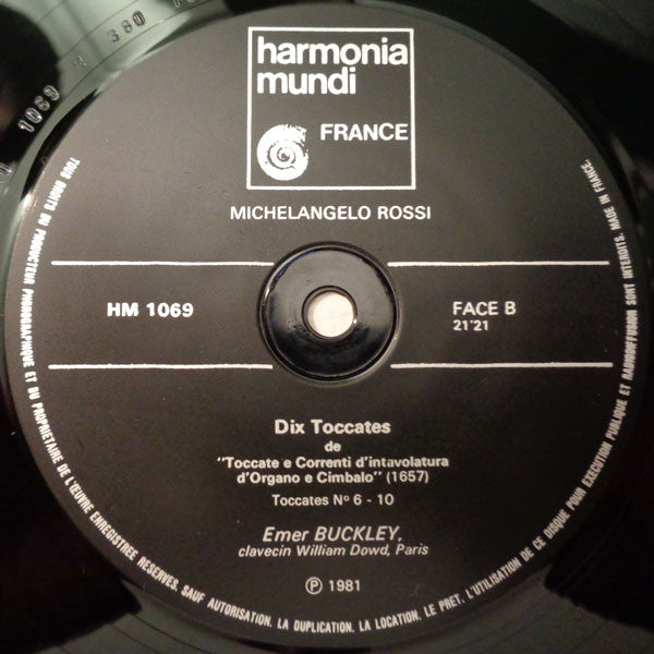 Michelangelo Rossi, Emer Buckley : Toccates (LP)