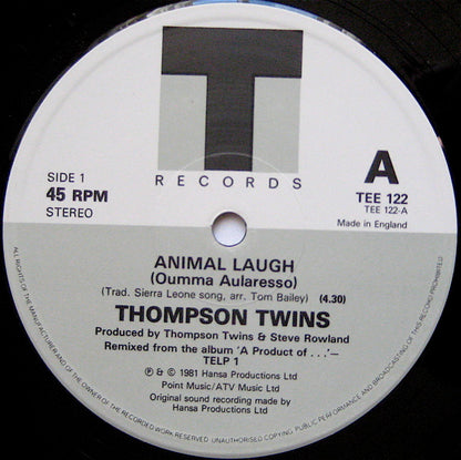 Thompson Twins : Animal Laugh (Oumma Aularesso) (Special Re-mixed Extended Version) (12", MP)