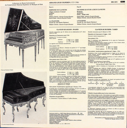 Armand-Louis Couperin, William Christie, David Fuller : Symphonie & Quatuor Pour Deux Clavecins (LP, Album)