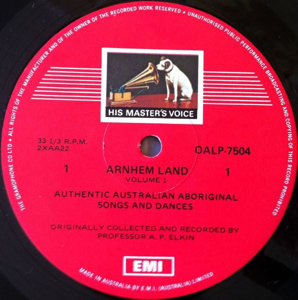 Australian Aborigines : Arnhem Land Volume 1: Authentic Australian Aboriginal Songs And Dances (LP, Album, RE)
