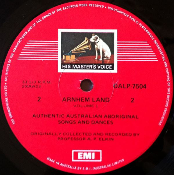 Australian Aborigines : Arnhem Land Volume 1: Authentic Australian Aboriginal Songs And Dances (LP, Album, RE)