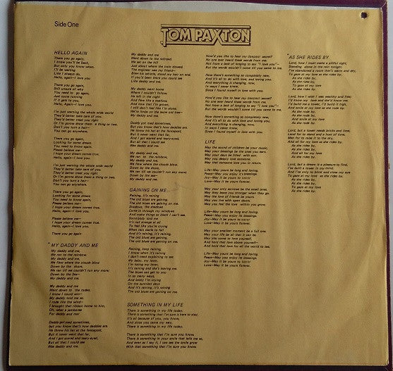 Tom Paxton : Something In My Life (LP)