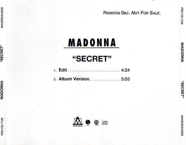 Madonna : Secret (CD, Single, Promo)
