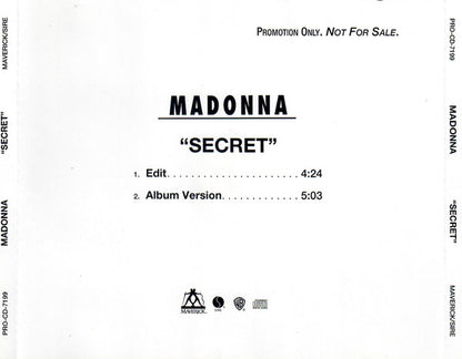 Madonna : Secret (CD, Single, Promo)