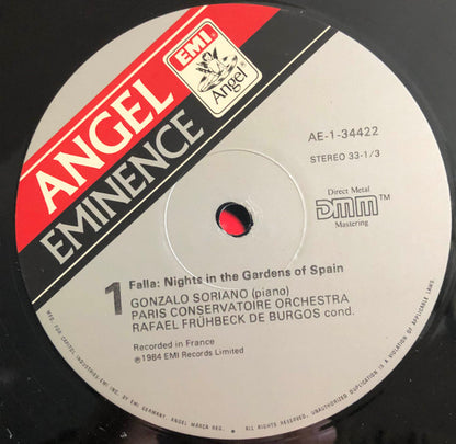 Manuel De Falla / Joaquín Rodrigo - Gonzalo Soriano • Alirio Díaz • Rafael Frühbeck De Burgos : Nights In The Gardens Of Spain / Concierto De Aranjuez (LP, Comp, RM)