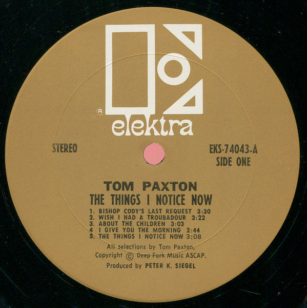 Tom Paxton : The Things I Notice Now (LP, Album)