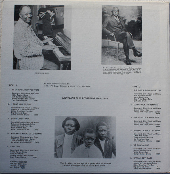 Sunnyland Slim : Be Careful How You Vote (LP, Comp)