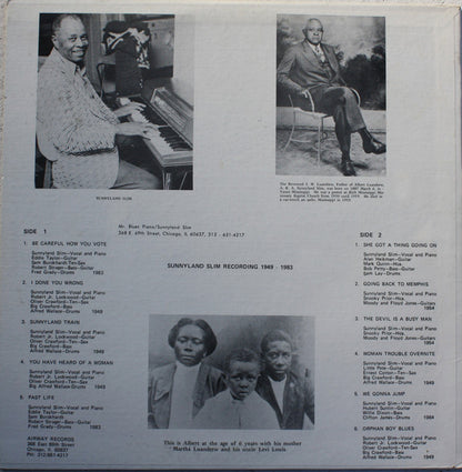 Sunnyland Slim : Be Careful How You Vote (LP, Comp)