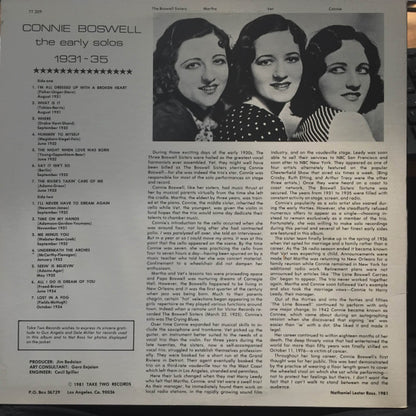Connie Boswell : The Early Solos 1931 - 35 (LP, Comp)