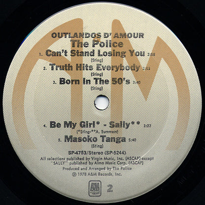 The Police : Outlandos D'Amour (LP, Album, Red)