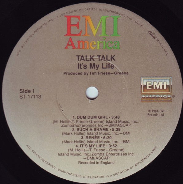 Talk Talk : It's My Life (LP, Album, Win)